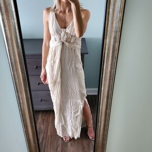 NEW ABS Allen Schwartz Ivory Silk Maxi Dress